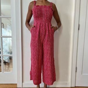 ASOS Wednesday’s Girls Red Floral Jumpsuit XS - NWT
